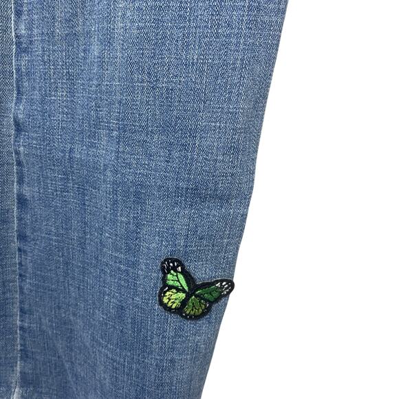 Levi’s Classic Boot butterfly Patches Denim Light Blue jeans Size 2 - Picture 6 of 13